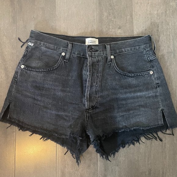 Citizens of Humanity Annabelle Short High-rise, denim cut-off shorts - Picture 1 of 5